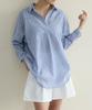 Page Flynn Loose Fit Striped Shirt_S6Ash009C