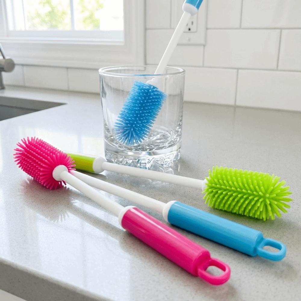 Non-Slip Grip 360-Degree Rotating Cleaning Brush Eco-Friendly Silicone Cup Brush  Mugs