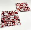 Set mit 2 japanischen Brokat-Kimono-Untersetzern (Hanayagi)