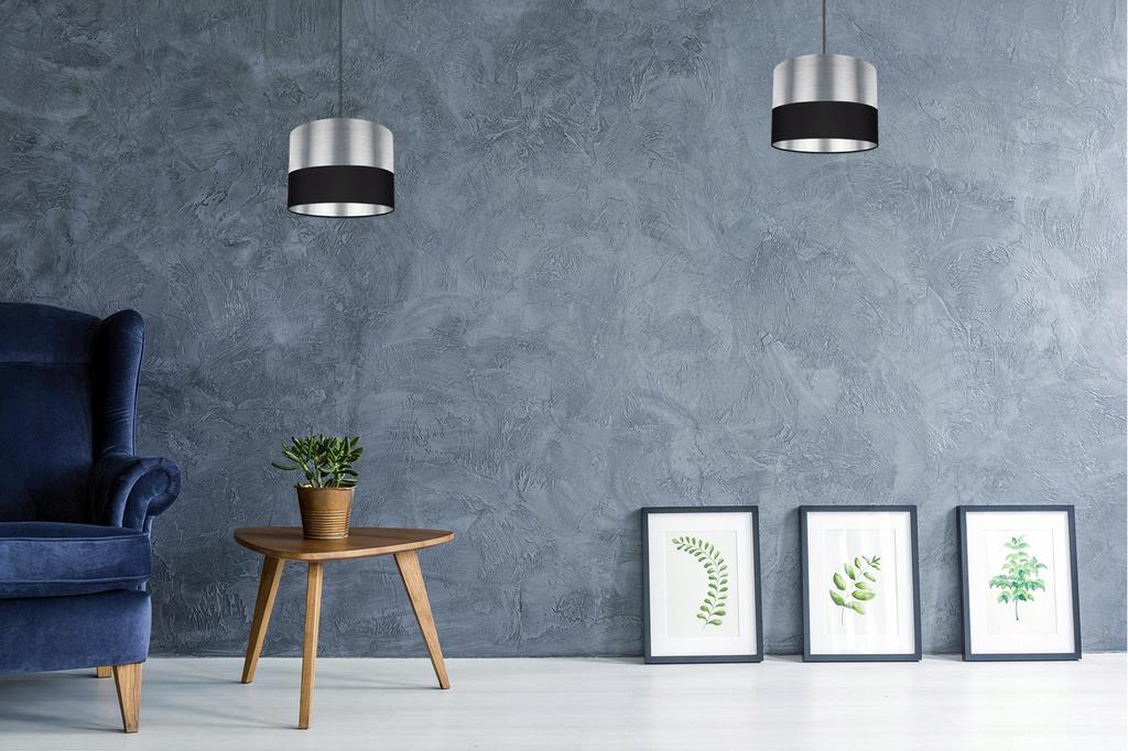 CEILING HANGING LAMP CHROME LAMPSHADE LED