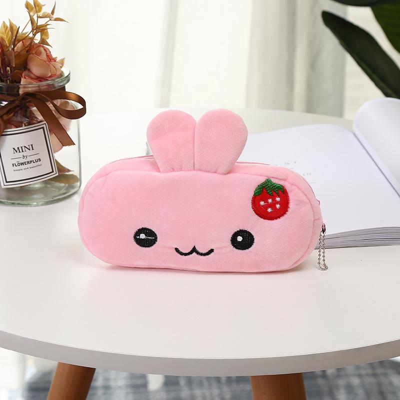 Korean Style Cartoon Plush Pencil Case & Coin Purse for Students