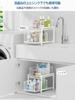 DAIWIN Under-Sink Storage Slide Rack, 2-Tier Shelf, 27cm Wide, with Drawer, Spice Storage Rack, Large Capacity Kitchen Storage Rack, Easy Assembly, Sp