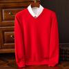 Men's Plus Size Knitwear: Autumn/Winter V-Neck Business Sweater