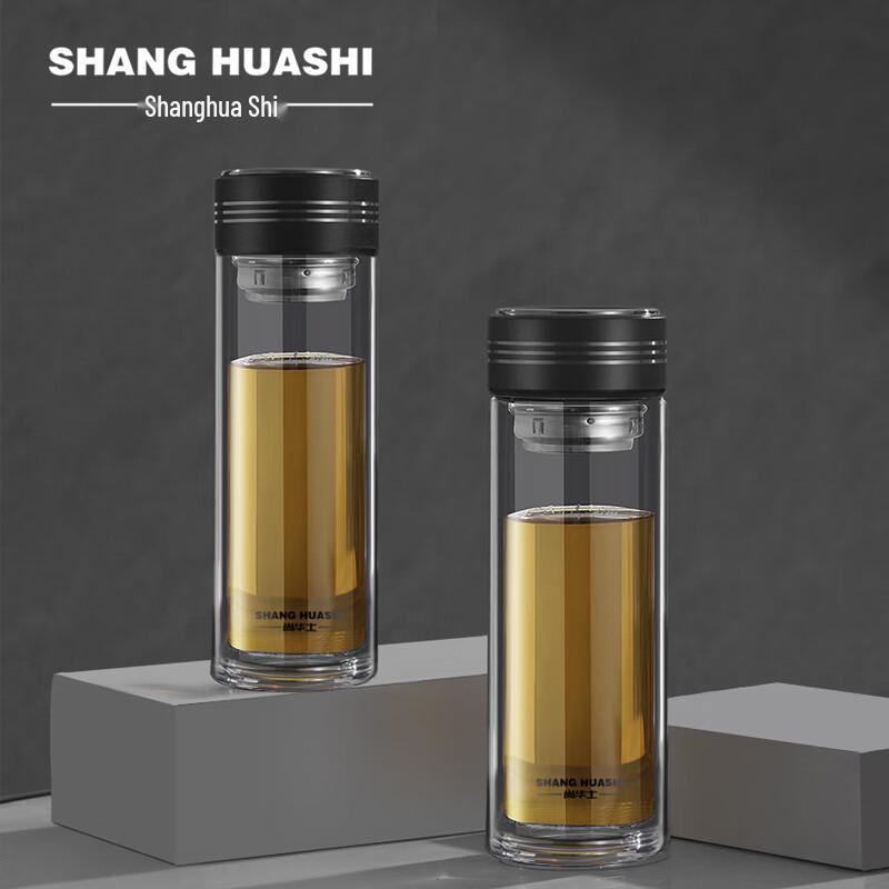 Shanghuashi Elegant Double-Layer Borosilicate Glass Cup