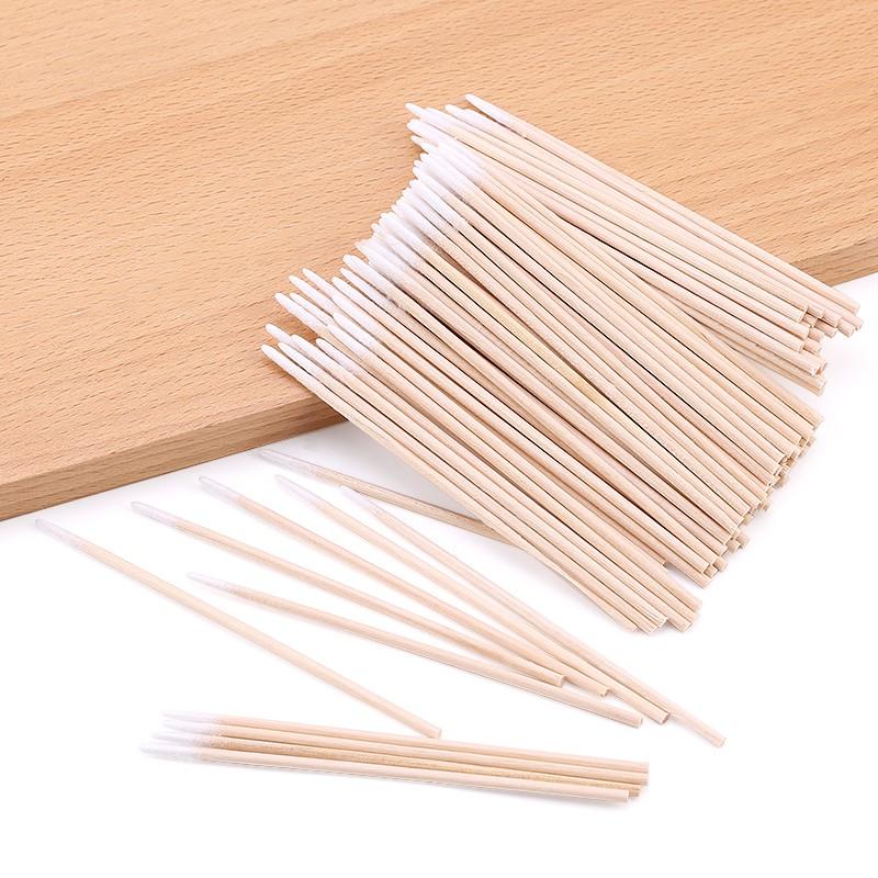 100Pcs Disposable Wooden Cotton Swabs Stick Eyelash Extension tool Glue Removing Makeup Tool Clean Stick Lash Accessorie