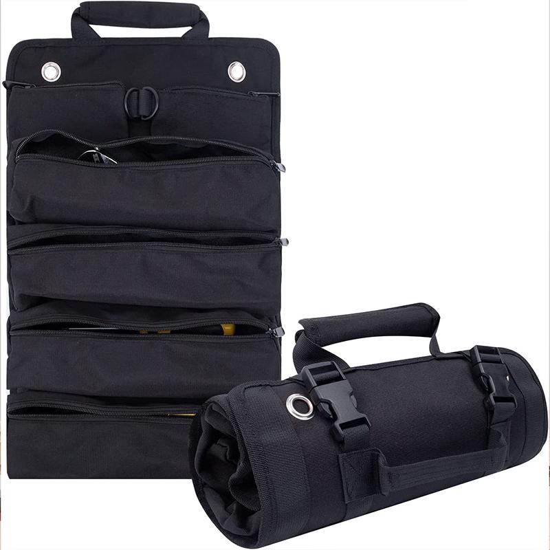 

50x32cm Multi-Purpose Tool Roll Bag Portable Oxford Repair Tool Bag Wrench Organizer Car First Aid Kit Wrap Roll Storage Bags