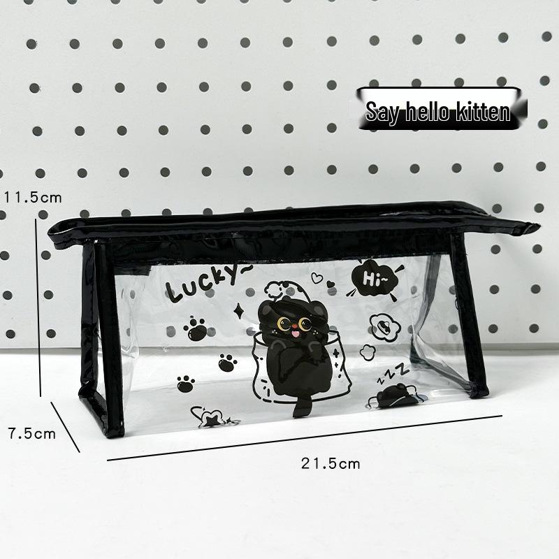 Милый прозрачный водонепроницаемый пенал Duoduo с яблоками - Вместительная сумка-органайзер для канцелярских принадлежностей с мультяшным рисунком для школьников