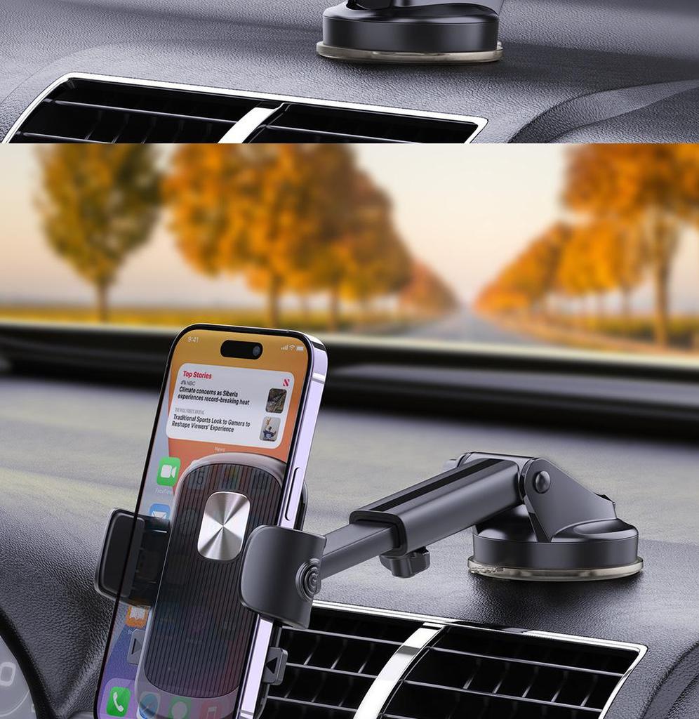 Universal Car Dashboard Phone Holder with Suction Cup and 360° Rotation