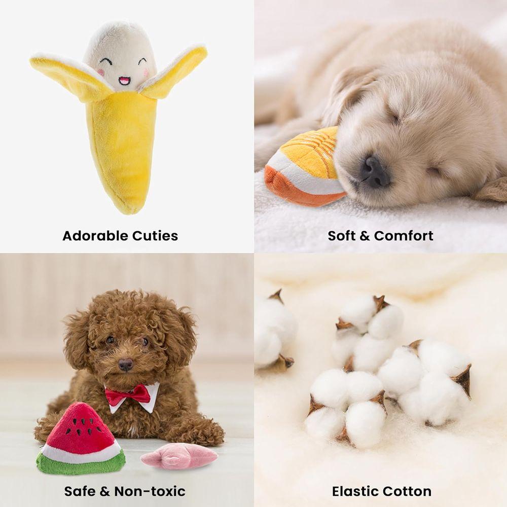 Squeaky Toys, Plush Small Dog Toys, Stuffed with Squeakers, 12 pcs Puppy Toys with Carrying Bag, Suitable for Small Medium Size