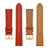 BISONSTRAP 18mm Calf Leather Watch Strap, Quick Release Double-Sided Genuine Leather, Business Style, RedGold Buckle