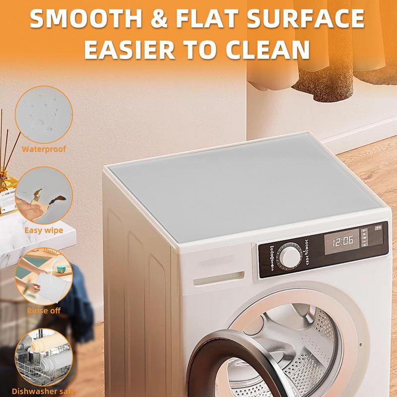 Washer And Dryer Mat Silicone Washing Machine Protector Heat-Resistant Laundry Topper Storage Mat Anti-slip Keeping Area Tidy