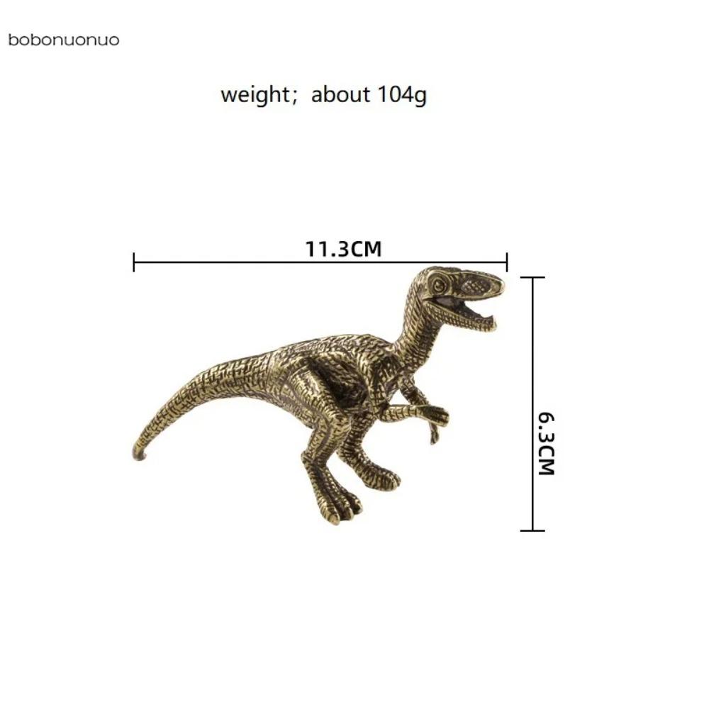Statuie Dinosaur Jurassic Velociraptor Solid Alamă Ornamente Birou Desktop Animal de Companie de Ceai Artizanat Figurine Animale Miniaturi Jucărie Cadouri