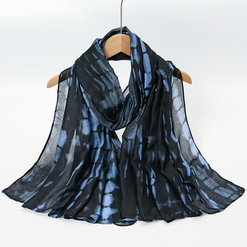 1Pcs Watercolor Print Hijab Women Bohemian Soft Islam Ramadan Muslim Hijabs Foulard Femme Shawl Wrap Scarf Headscarf