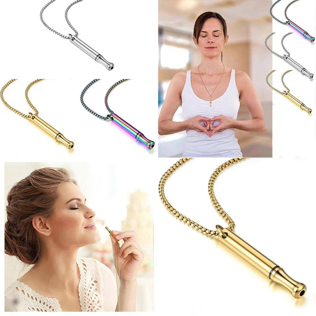 Titanium Steel Whistle Pendant Necklace With Adjustable Chain For Men Women