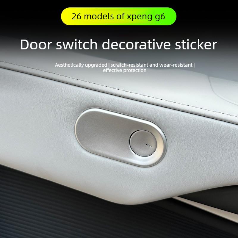 8Pcs Door Switch Sticker for XPeng G6 Aluminum Alloy Door Button Decorative Sticker Easy To Install Interior Protective Cover