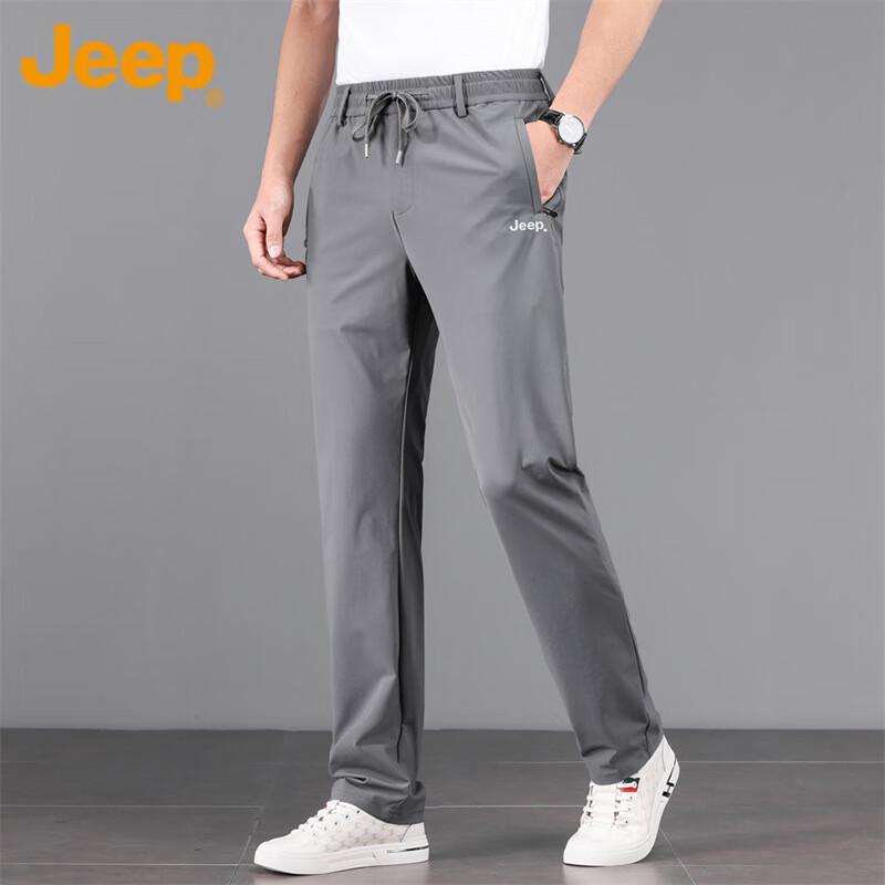 JEEP Men s Ice Silk Quick-Dry Straight-Leg Pants 2XL