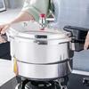 7L double-handle pressure cooker, made of thickened aluminum and stainless steel, includes steaming rack, suitable for all stove
