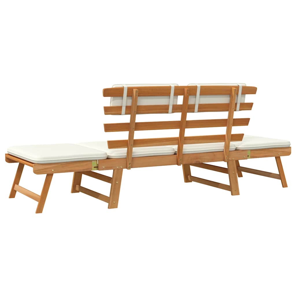 vidaXL Gartenbank 2-in-1 mit Polstern 190 cm Massivholz Akazie