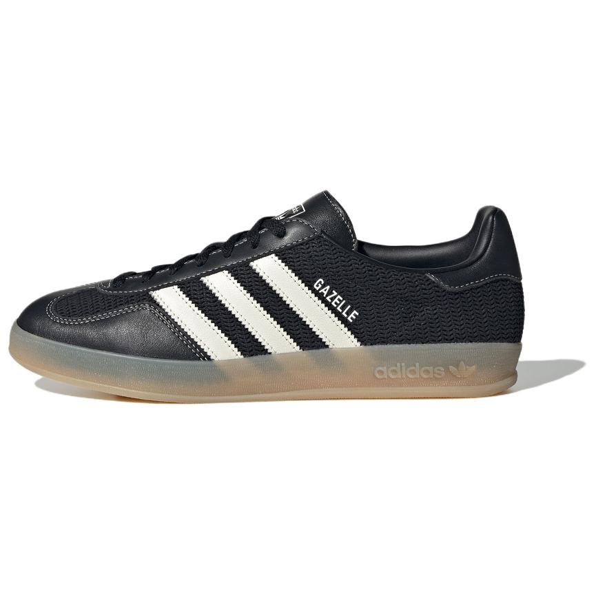 Adidas Originals Gazelle Indoor Comfortable Versatile Soft Durable Low-Top Sneakers Unisex Sneakers Black JQ7084