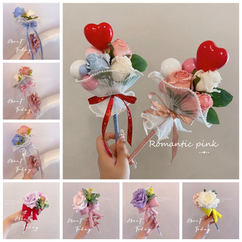 

Simulation Flower Ballpoint Pen Super Fairy Gel Ink Pen Dreamy Sign-in Pen Wedding