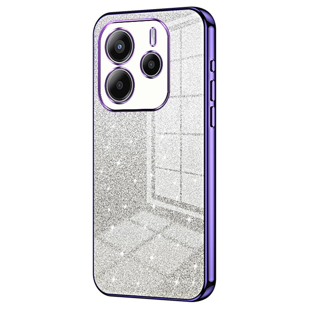 Pentru Xiaomi Redmi Note 14 4G (163,25 mm) Husă Telefon TPU cu Sclipici Gradient Galvanizat