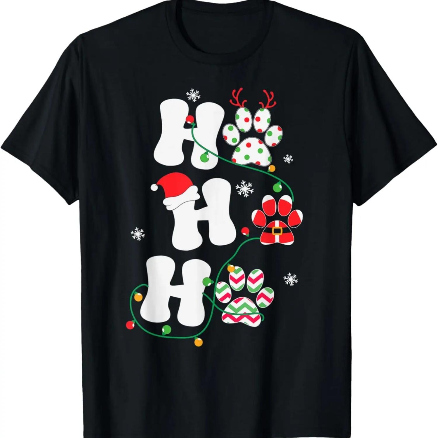 

My Christmas Pajama Shirt Xmas Pet Lover Animal Cat Dog Paw T-Shirt S чёрный
