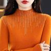 Women's Cashmere Sweater Qinghe Cashmere 30% Cashmere 70% Wool Women's Autumn and Winter Cashmere Pullover Soft and Warm