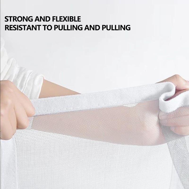 Home Bedroom, Kitchen, Side Opening Double Zipper Mosquito Proof Mesh Window Curtain Velvet Edge Wrapping, Easy Installation