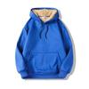 Winter Unisex Couple's Hoodie, Cotton Blend Fleece Lined Pullover with Double-Layer Warmth, Solid Color Casual Sweatshirt for Matching Outfits