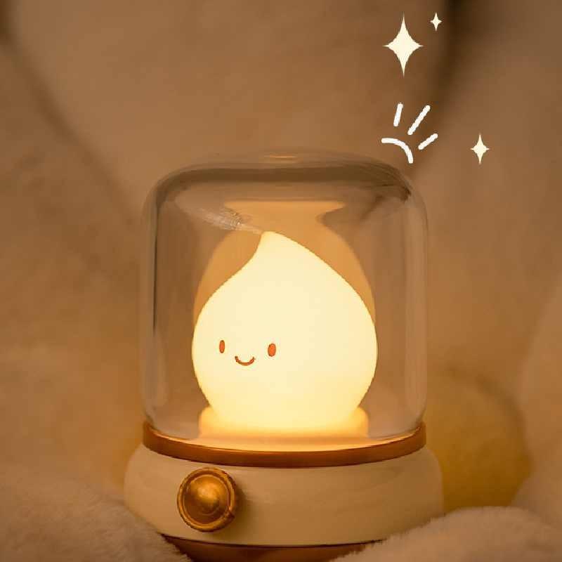 With Night Lamp Flame Shape Cartoon Decorative Led Light Usb Charging Kids Gift
