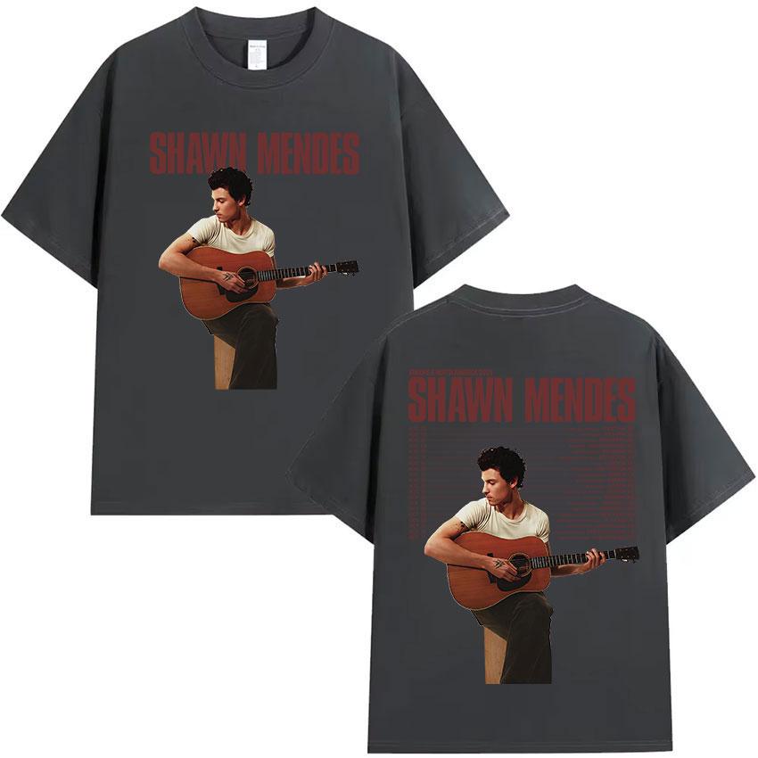 Zpěvák Shawn Mendes Turné 2025 Grafické tričko k albu Pánská móda Vysoce kvalitní bavlněná trička Hip Hop Gotické Tričko s krátkým rukávem