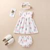 Baby Koi Baby Summer Short Sleeve Hair Casual Perfect for Shrine and As a Cherry 90cm Clothes, Girls' Dress, Shorts, Pants, Accessory, Wear, Visits,