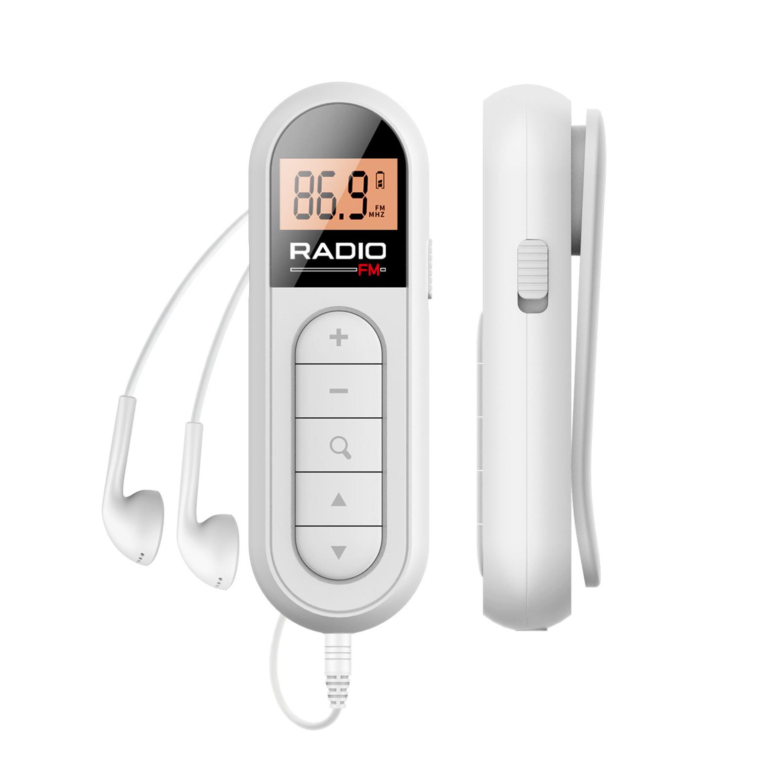 

Portable FM Radio with Digital Tuning LCD Display Mini Radio with Headphones and Belt Clip Digital Radio for Walking Jogging