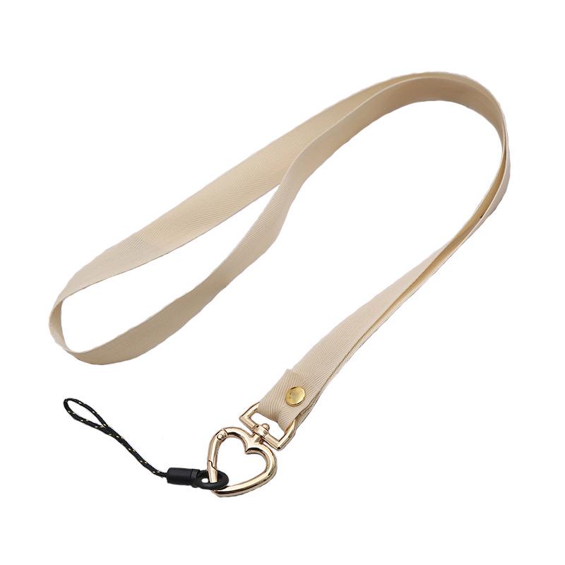 Colorful Long Phone Lanyard for Girls with Peach Heart Clasp, Ideal for Keys, Work ID, Earphone Case, Universal Anti-Lost Design