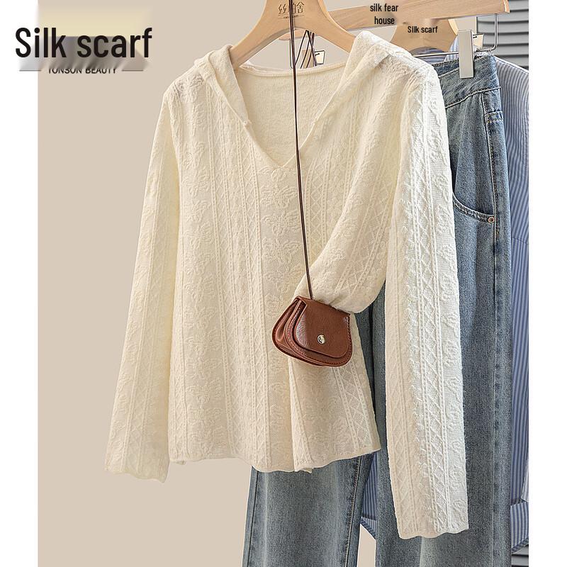 Sibaisha Women s Solid Hooded Long Sleeve Knit Sweater EU 40