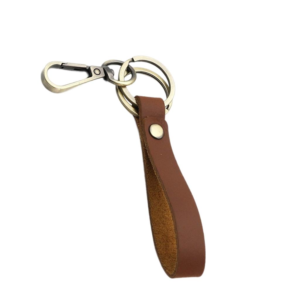 Genuine Leather Keychain for Business Professionals Portable Sturdy Keyring with Various Color for Everyday Use
