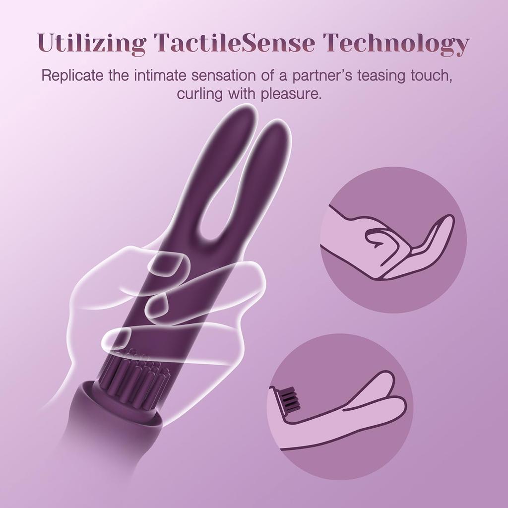 3 IN 1 Come-Hither Clitoral Tickling Rabbit Vibrator 10 Vibration Women Sex Toys for G Spot Clit Nipple Stimulation Masturbation