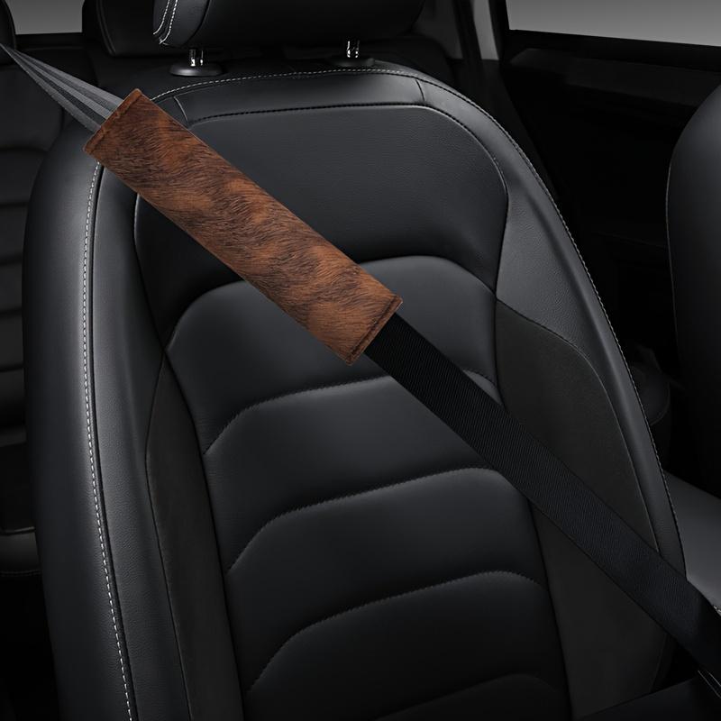 

Leopard Print Car Seat Belt Cover - 2 Sizes Options, Soft Short Plush , Universal Fit,Plush Car Safety Belt Cover Shoulder Pad