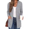 Autumn and Winter Solid Color Loose Long Sleeve Pocket Cardigan Jacket Women's New Style