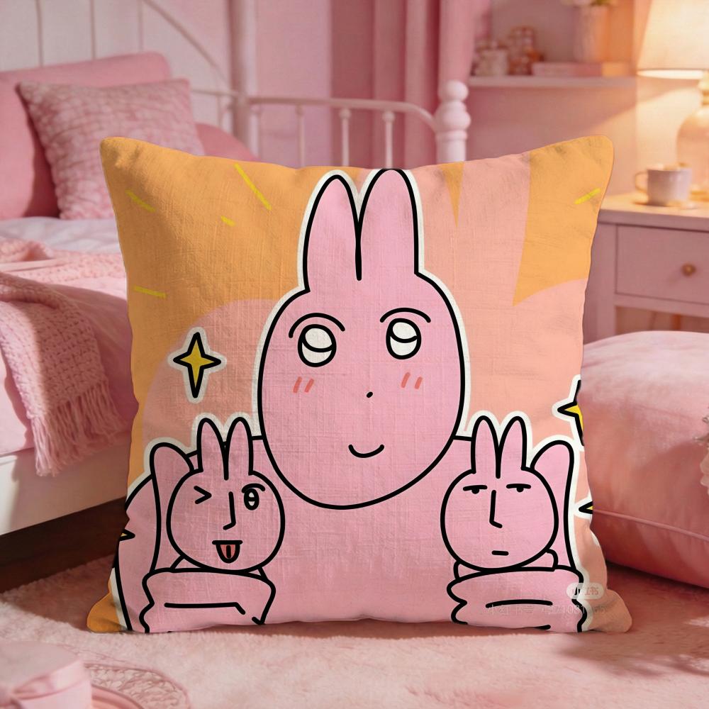 My Ffriends Rabbit Cute Cushion Cover Premium Comfort Reversible Pillow Cove Two In One Design For Any Room  Car Interior