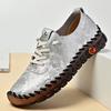 Fashion Print Fashion Sneakers Women Handmade Leather Casual Women Shoes Design Platform Loafers Breathable Flats Shoe Driving Plus Size