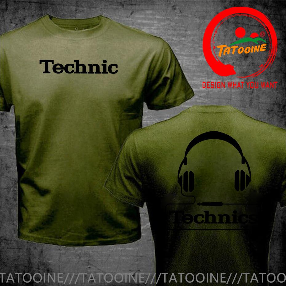 Technics Headphone Print T Shirts Unisex Disco Dj Party House Detroid Harajuku Fashion T Shirt Oversized Tshirt Trendy Dj Tee Tops