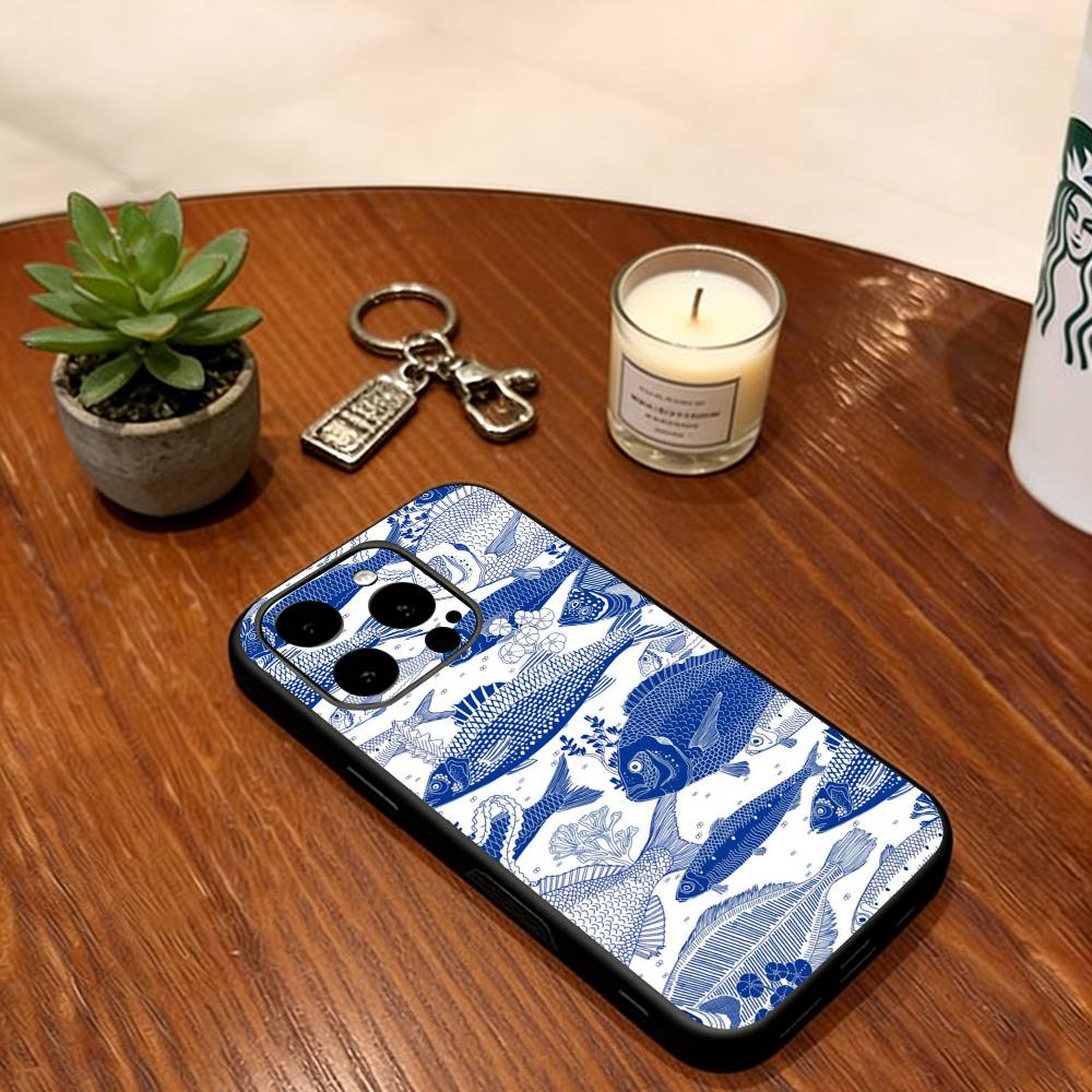 

Small fish Phone Case For iPhone 17,16,15,14,13,12,11 Plus,Pro Max,XS,Soft Silicone Black Cover iPhone15Pro