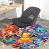 1pz Pokemon Pikachu & Amici Tappeto Rotondo - Tappetino Sedia Design Anime, Regalo Ufficio, Decorazione Stagionale