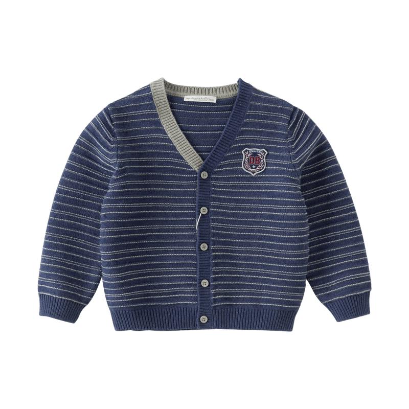 Boy's Striped Knit Cardigan