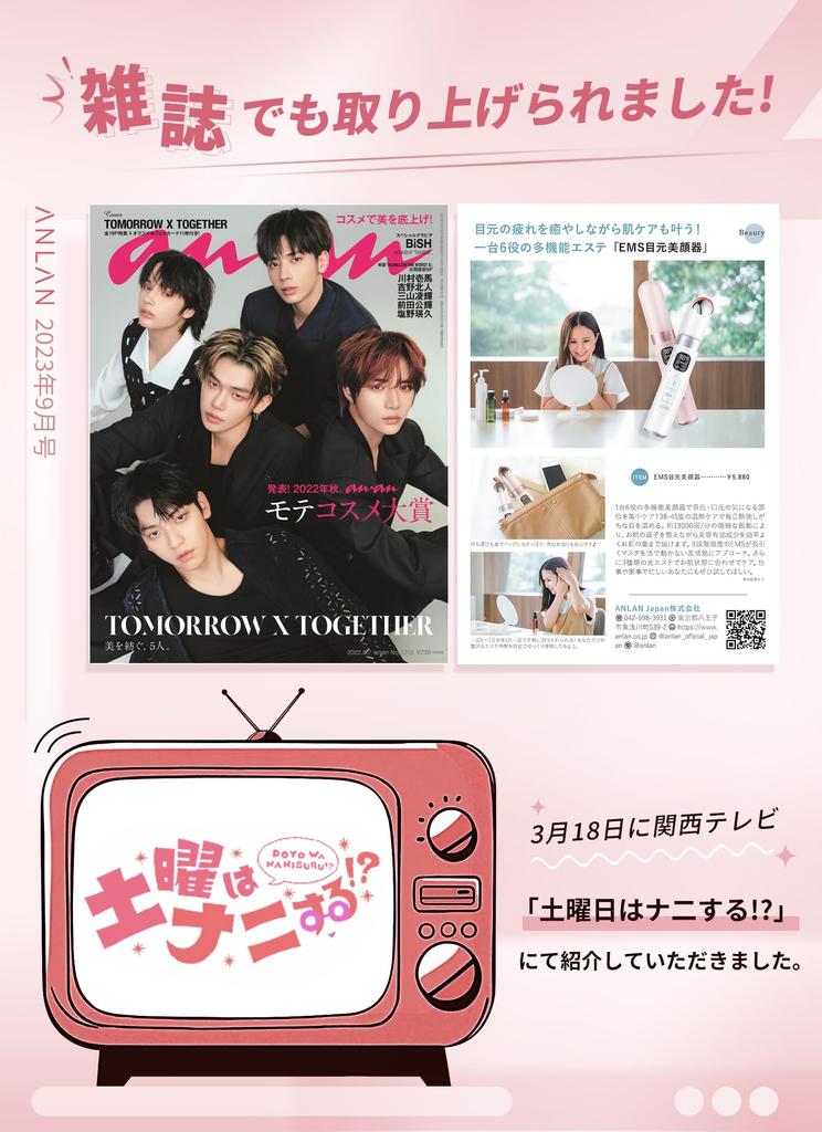 Magazine ANLAN Eye Care Facial Beauty Device with Heat 3 Light 6 Functions in Mouth LCD Rechargeable [TV & Feature] EMS, 45°C Treatment, Treatments,