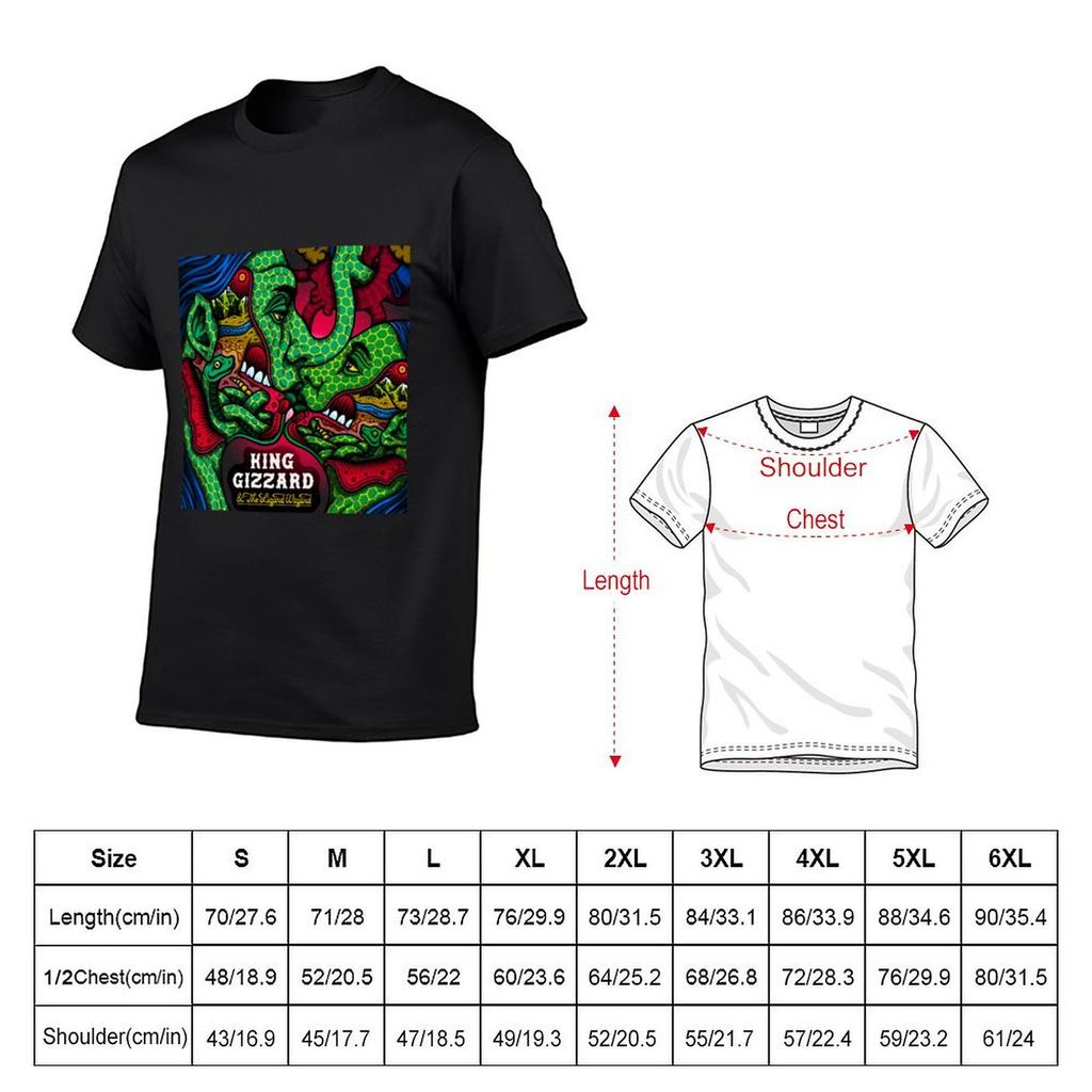 King Gizzard and the Lizard Wizard Artwork Drawing Tshirt Sports Fans Kawaii Clothes Plain Black T Shirts Men