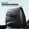 Suede Car Logo Seat Headrest Cover Anti-dirty Neck Pillow Protector Accessories For Cherokee Wrangler JK Gladiator Compass