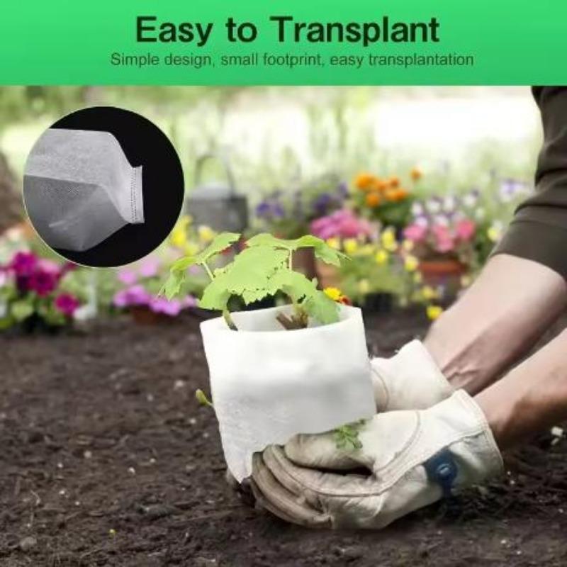 100-500pcs Non-woven Fabric Seeding Bags Plant Grow Bags Seed Nursery Bag Garden Seedling Growing Planter Pots Biodegradable