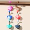 The Newly Listed Marble Acrylic ,The Navel Navel Nail Love Peach Heart 6 Color Can Choose Puncture Jewelry